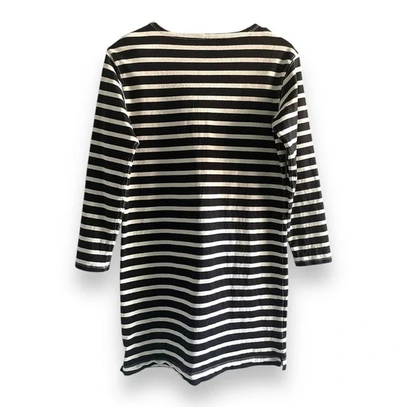 Everlane Mini Dress Size XXS Mariner Navy Blue Striped Organic Cotton Minimalist - Picture 4 of 5